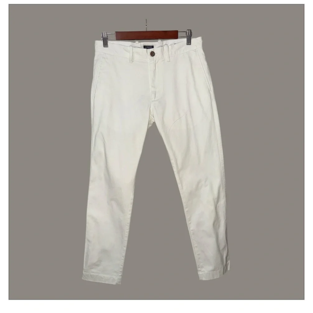J.Crew Flex Pants Mens 30x30 Slim Fit Straight‎ White Stretch Preppy Chino